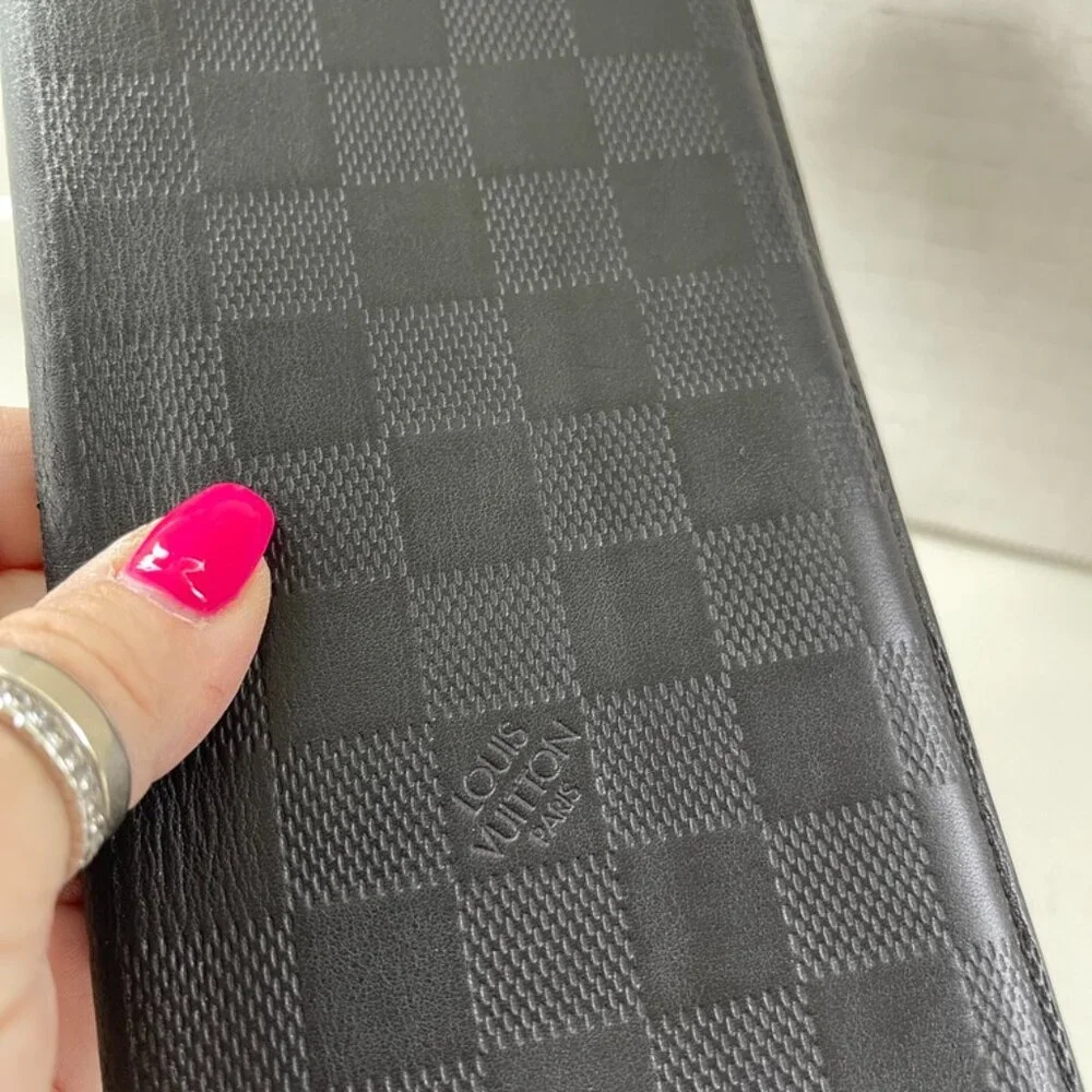 Louis Vuitton Damier Graphite Portefeuille Brazza N62665 Black Wallet